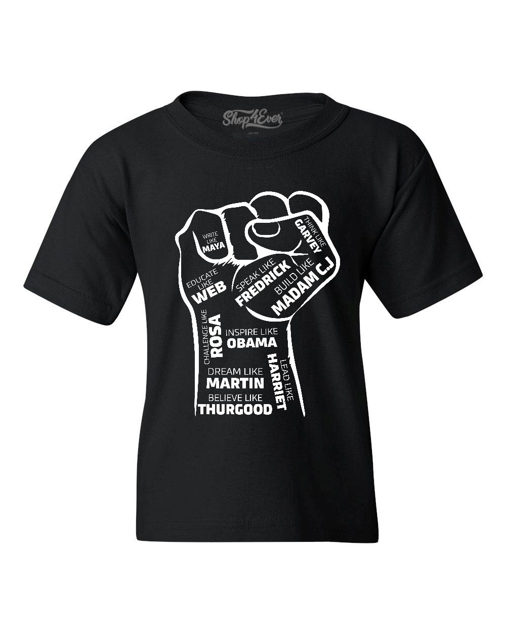 shop4ever Inspiring Black Leaders Fist Youths T-Shirt