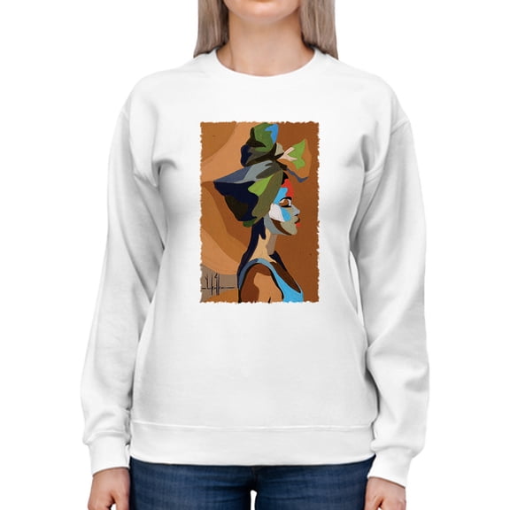Pastell Side Profile Portrait Sweatshirt Women -David Coleman Jr Designs, Female Large
