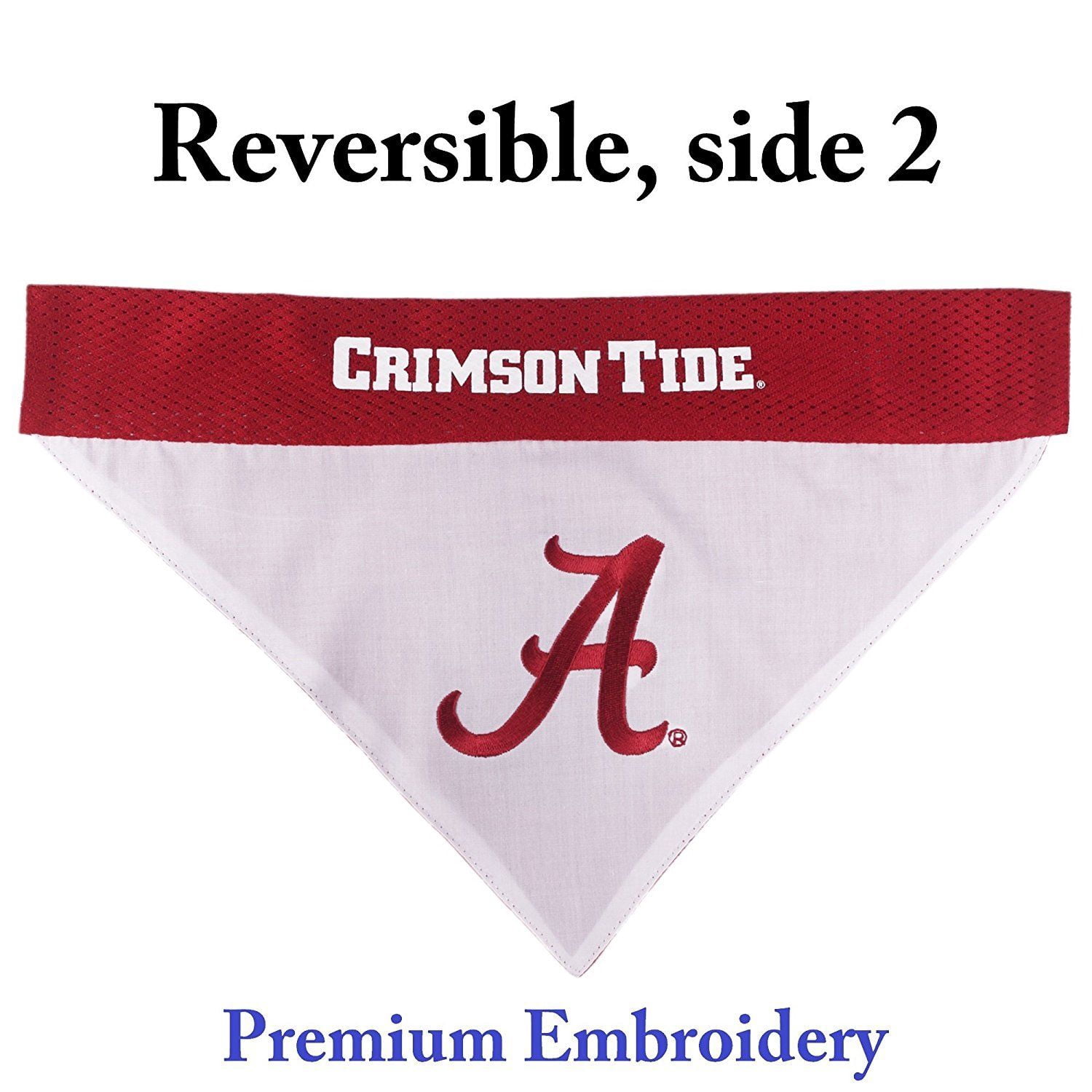 Pets First Collegiate Alabama Reversible Bandana -Home & Away Mesh & Premium Embroidery For Dogs & Cats