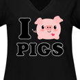 thumbnail image 4 of Inktastic I Love Pigs Women's Plus Size V-Neck T-Shirt, 4 of 5