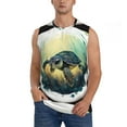 thumbnail image 2 of Picia Watercolor Turtle3 mens Cotton Tank Undershirts , Moisture-wicking Ribbed Tanks, Lightweight Cotton Tank Undershirts-Small, 2 of 8