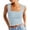*Blue, variant on ClodeEU Women's Jacquard Square Neck Cropped Sleeveless Top with Wide Straps ,Slim Fit Casual Summer Tank Top White,Womens Plus L