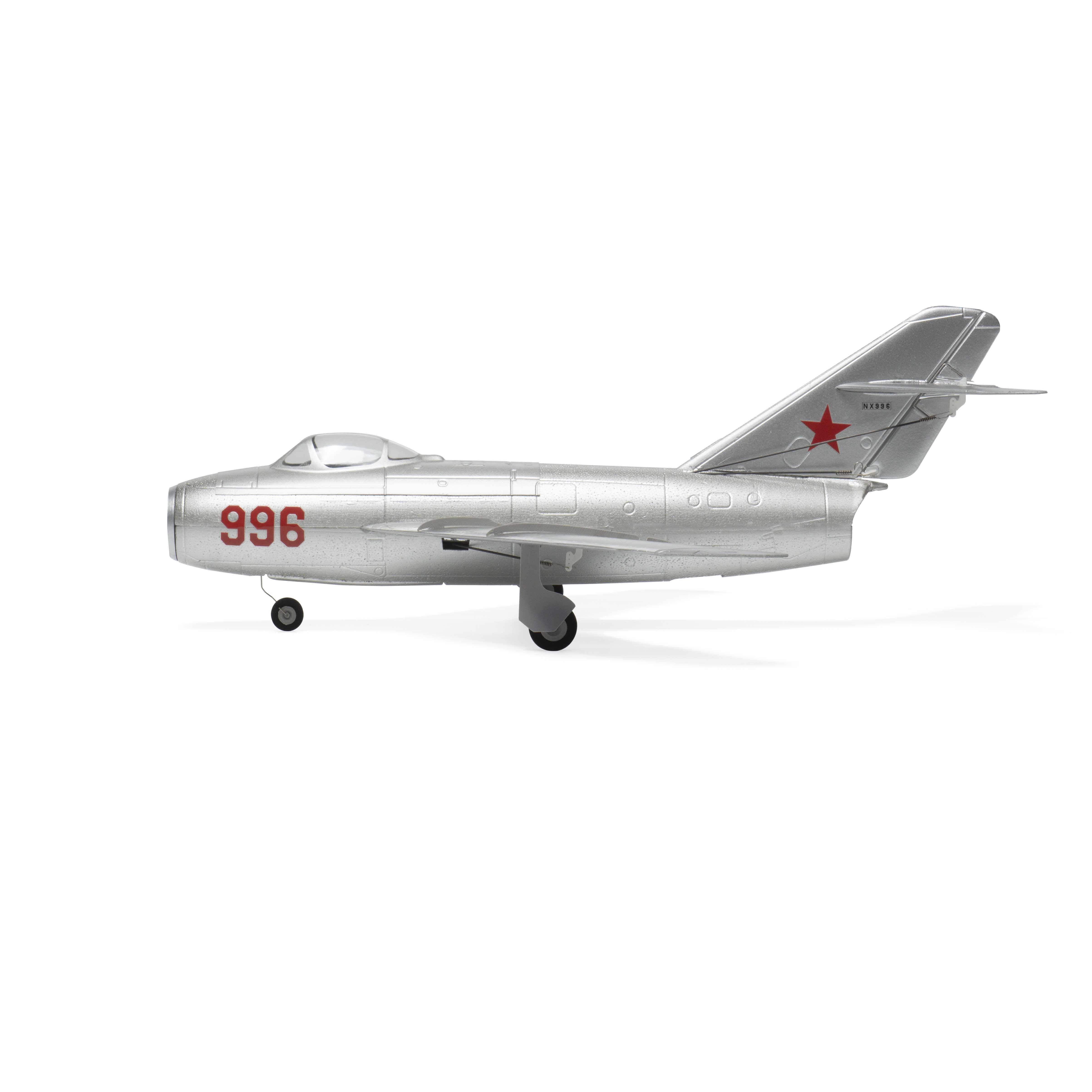 MinimumRC MiG-15 RC Plane, 30mm 4CH Brushless Motor Ducted Fan Jet RC Aircraft with 2S Gyro Stabilized for Hobbyists