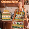 thumbnail image 1 of Delantales navideños de Chamoist para mujer, 1 pieza, delantales familiares de lino con estampado navideño para padres y adultos., 1 of 3