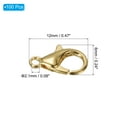 thumbnail image 2 of Uxcell 12x6mm Lobster Clasp, 100Pcs Metal Lobster Claws Clasp Connector, Light Gold, 2 of 6