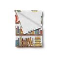thumbnail image 2 of Modern Soft Flannel Fleece Throw Blanket, Library Bookshelf a Ladder School Education Campus Life Caricature Illustration, Cozy Plush for Indoor and Outdoor Use, 50" x 70", Multicolor, by Ambesonne, 2 of 6
