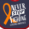 thumbnail image 4 of Inktastic Never Stop Fighting Leukemia Awareness Orange Ribbon Boys or Girls Baby Bib, 4 of 4