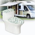 thumbnail image 4 of HELLHERO Elastic Edge Soft Fits All Toilet Shapes Elastic Fabric Toilet Seat Cover Replacement Bathroom Stays in Place Easy to Clean U-Shaped 2 Pcs Set Green Leaf, 4 of 6