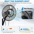 thumbnail image 3 of Achazel 20" Outdoor Wall Mount Misting Fan, 3-Speed Waterproof Industrial Fan, Oscillating High Velocity Patio Cooling Fan for Outside,, 3 of 8