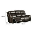 thumbnail image 5 of Halo 79 Inch Power Recliner Sofa, Tilting Back, Brown Faux Leather, USB, 5 of 5