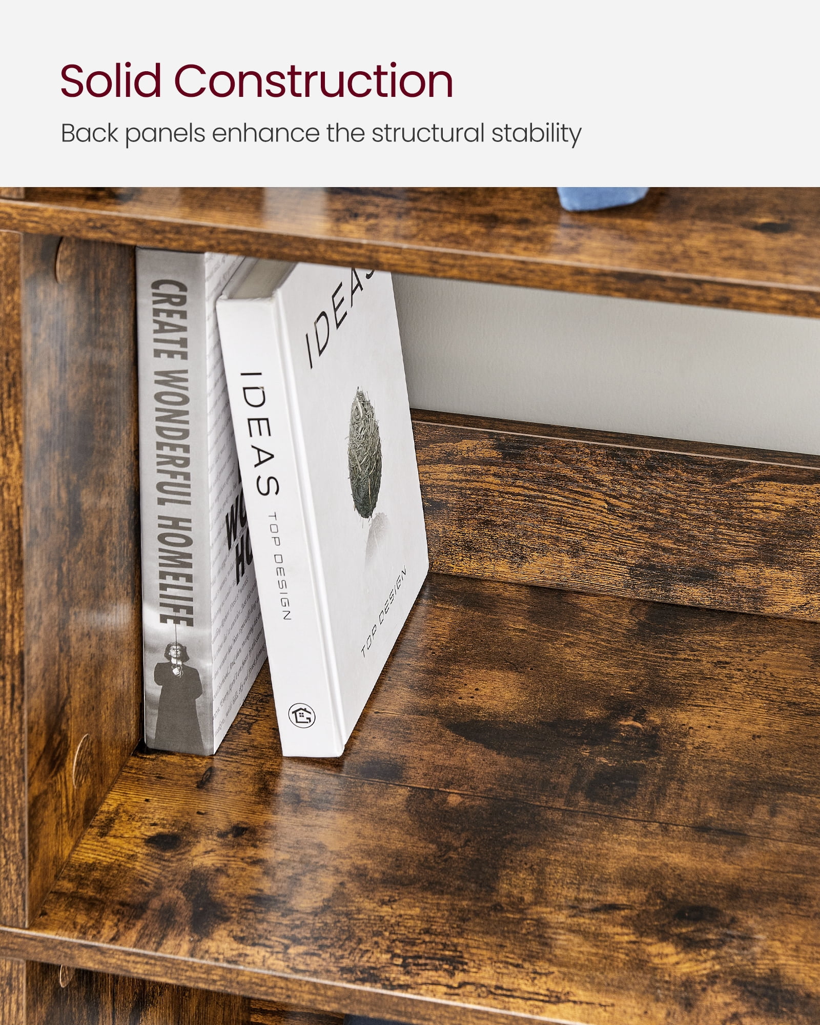 Bookshelf, Bookcase, 9 Cubes Storage Organizer, Industrial Open Display Shelf, for Bedroom, Office