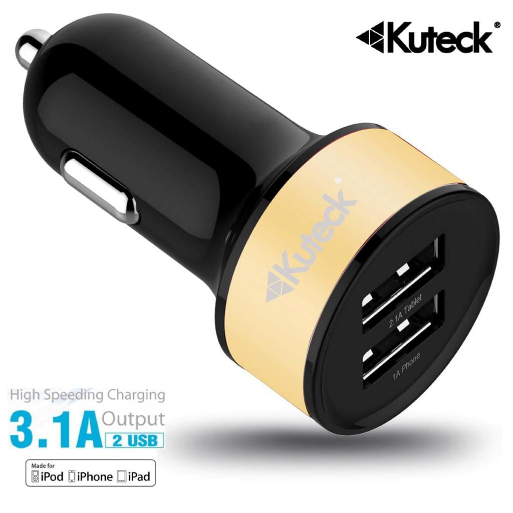 Mini Dual Usb Car Charger Adapter Gold