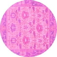 thumbnail image 1 of Ahgly Company Indoor Round Abstract Pink Modern Area Rugs, 6' Round, 1 of 4