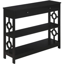 Convenience Concepts Ring 1 Drawer Console Table in Black Wood Finish