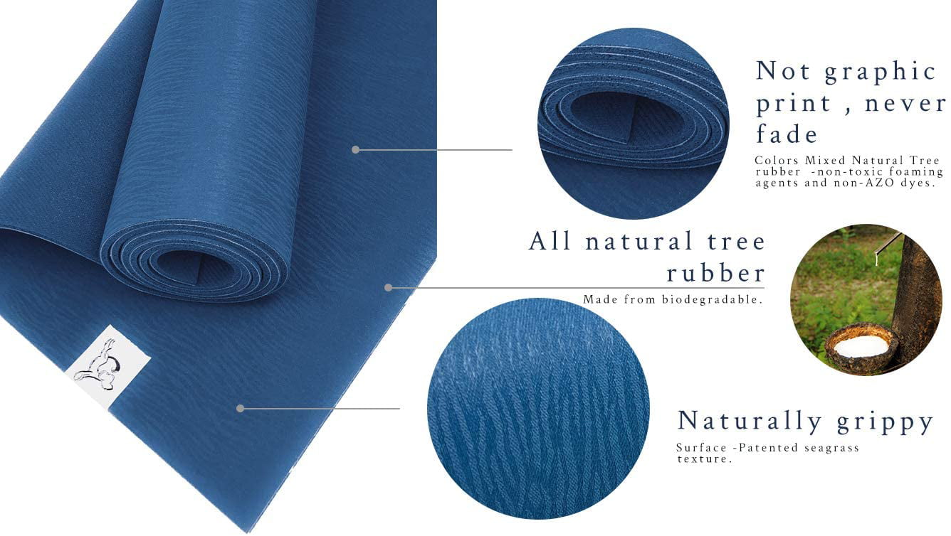 Dense Cushioning for Support and Stability in Yoga Non Slip Natural Tree Rubber yoga Mat and General Fitness Eco Friendly Pilates Tiggar Yoga mat 