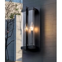 Black Modern Outdoor Wall Sconce with Acrylic Glass, E12 Socket