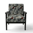 thumbnail image 4 of Designart « Concrete Wall Optical Art II » Chaise d'Appoint Capitonnée Grise - Fauteuil Moderne pour Salon, 4 of 7