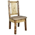thumbnail image 5 of Glacier Country Collection Side Chair - Buckskin Upholstery, w/ Laser Engraved Moose Design, 5 of 11