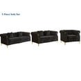 thumbnail image 2 of Hybition 3-Pieces Living Room Set Modern Velvet Sofa Set & Golden rivets-Black, 2 of 8
