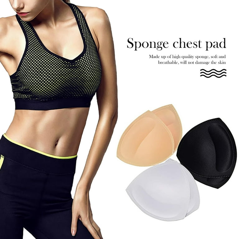 Upsize your breast, Woman in sportwear showing a bra insert extra pad,  Thick sponge for breast enhancer, Asian girls have small breasts. Photos