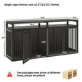 thumbnail image 2 of ChVans 87" Large Farmhouse Dog Crate TV Stand, Wooden Dog Crate Furniture with 4 Lockable Doors/Solid Metal Tube, XL-XXL Heavty Duty Dog Crates Furniture for 2 Medium or Large Dogs, Black, 2 of 7