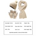 thumbnail image 2 of Gorro cálido de punto de invierno para mujer + bufanda larga + conjunto de guantes, gorros, bufandas para el cuello para mujeres y hombres - Beige, 2 of 5