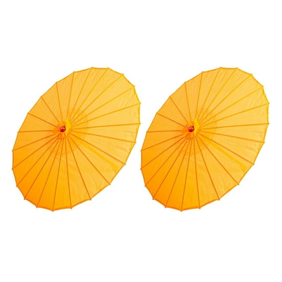 THY COLLECTIBLES Set of Two (2) 33"Japanese Chinese Umbrella Parasols for Wedding Parties, Photography, Costumes, Cosplay, Decoration and Other Events (Orange)