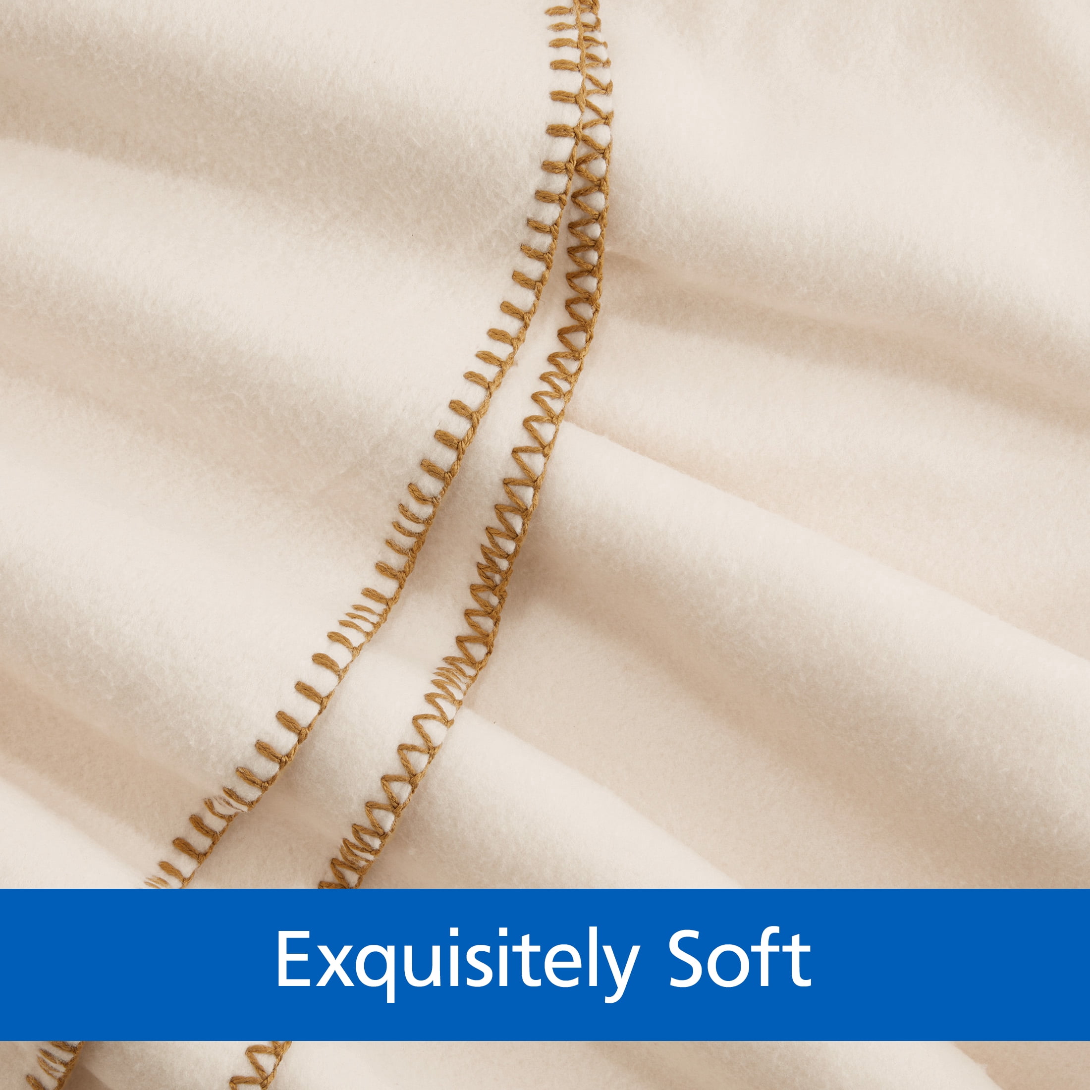 Mainstays Super Soft Vanilla Dream Fleece Bed Blanket, King 2 Pieces
