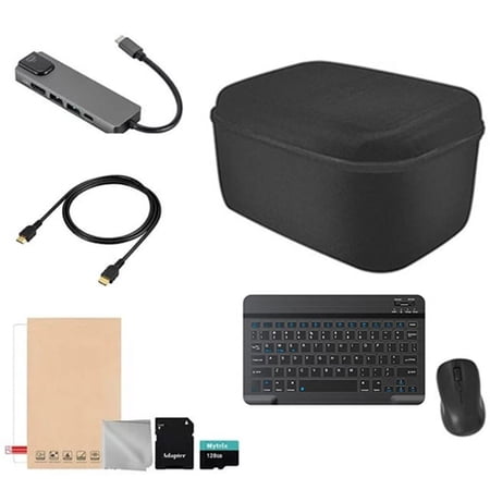 Steam Deck Travel Accessories 8-IN-1 Complete Set Mytrix Hard Carrying Storage All Protective Anti Shock Messenger Bag Soft Lining Fit Steam Deck Console Charger & Accessories (slim keyboard)