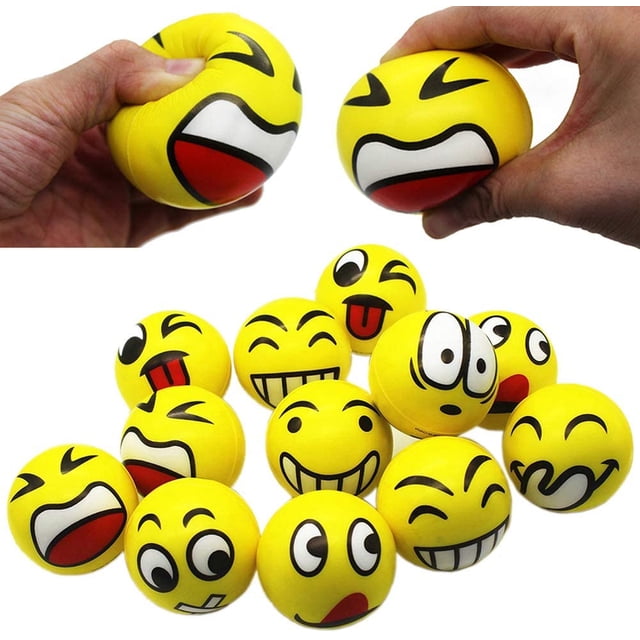 Funny Face Squeeze Stress Balls Ejercicio para los dedos/juguetes para aliviar el estrés 12 piezas JAMW Sencillez