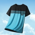 thumbnail image 6 of Qiyinn Men's Casual Regular Fit Striped Shirt Stylish Short Sleeve Crew Neck Summer Workout Tee Shirts Going Out, 6 of 9