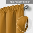 thumbnail image 3 of Pure Ginger Yellow Kitchen Valances for Windows, Modern Solid Color Minimalist Art Bathroom Window Valances 54x18 Inch Rod Pocket Window Treatments Valance Curtains for Living Room Bedroom Decor, 3 of 9