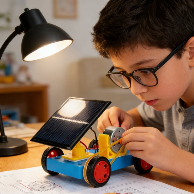 Ohmyroo Solar Powered Car Experiment Kit Renewable Energy Tech Science Project With High Efficiency Panels For Teens Educational Learning