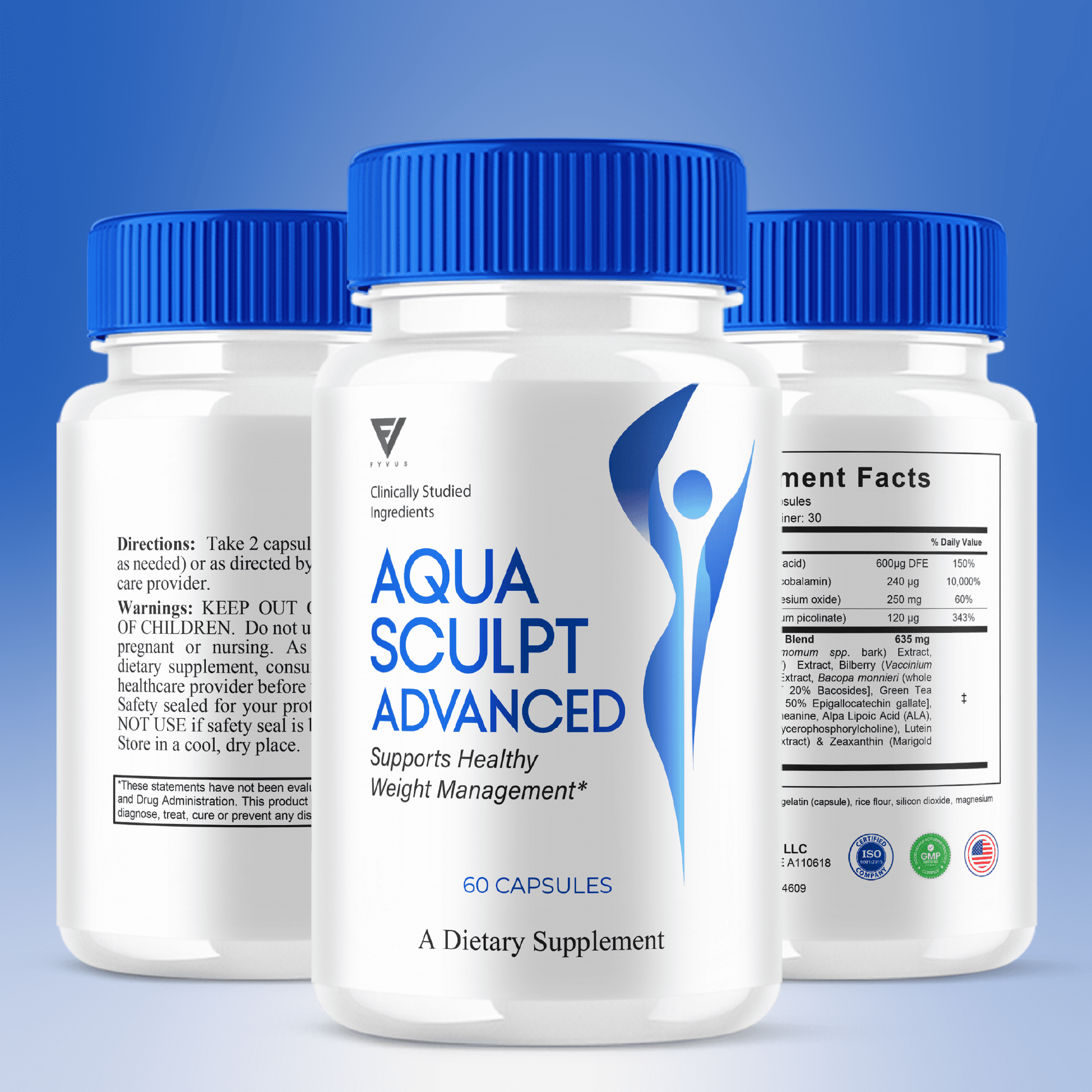 (2 Pack) Aqua Sculpt Advanced Pills, AquaSculpt Weight Management (120 Capsules)