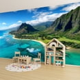 thumbnail image 6 of Wallpaper Aerial View Kualoa area Oahu Hawaii Peel and Stick Wall Murals 100"H x 144"W Removable PVC Wall Paper Self-Adhesive Wall Paintings Art Decor for Bedroom Living Room, 6 of 7