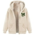 thumbnail image 2 of LOVZFMLL Vestes pour Femmes Sweat à Capuche en Polaire Imprimée à la Mode, 2 of 4