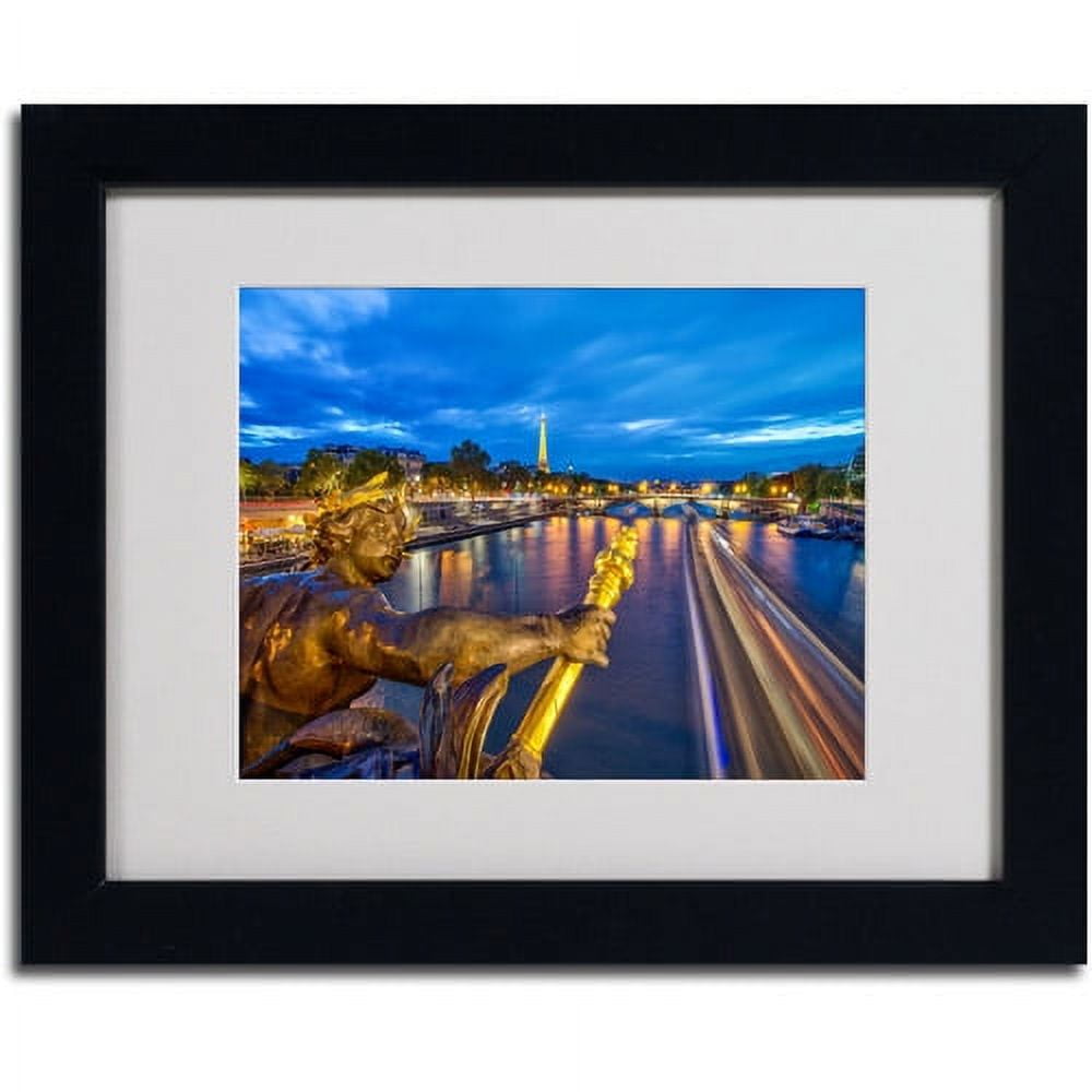 Trademark Fine Art "Alexander Bridge Paris" Framed Canvas Art by Mathieu Rivrin