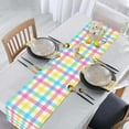 thumbnail image 3 of Linen Easter Blue Pink Yellow Buffalo Check Plaid Table Runner 72 Inches Long Spring Summer Holiday Farmhouse Table Decor for Dining Room Kitchen Home Party, 3 of 6