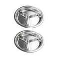 thumbnail image 2 of 2Pc Stainless Steel Round Plates Dishes Dinner Plate Camping Metal Plates Tablew, 2 of 10