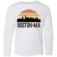 thumbnail image 3 of Inktastic Boston Massachusetts Skyline Sunset Long Sleeve Youth T-Shirt, 3 of 5