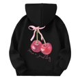 thumbnail image 5 of HCYSFG Girls Cherry Graphic Zip Up Hoodies Hooded Long Sleeve Sweatshirt Jackets Front Closure With Pockets Relaxed Fit Casual Tops, 5 of 5