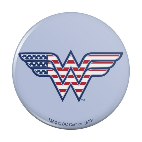 Wonder Woman USA American Flag Logo Pinback Button Pin