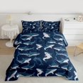 thumbnail image 2 of Feelyou Blue Shark Animal Twin Comforter Sets, Kawaii Sealife Child Bedding Set, 2pcs, 2 of 8