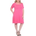 thumbnail image 2 of White Mark Short Sleeve Criss-Cross Neck A-Line Dress, Women's Plus, 1X-3X, 2 of 6