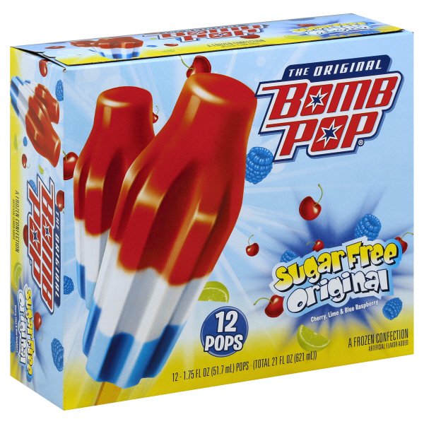 Bomb Pop Sugar Free Original Ice Pops, 12pk - Walmart.com ...