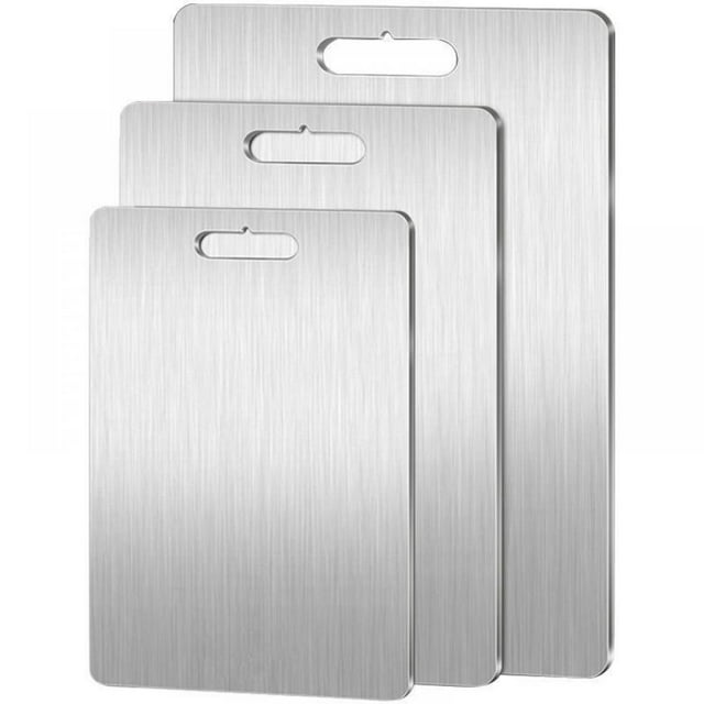 Tabla de cortar de acero inoxidable, tabla de cortar de cocina, tabla de cortar de acero inoxidable de doble cara apta para alimentos: higiene y durabilidad de vanguardia, 9.8