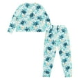 thumbnail image 3 of DISNIMO Sea Turtle Starfish Print Women 2 Piece Pajamas Set Long Sleeve Lounge Set Crew Neck Pullover Top Wide Leg Pants Soft Comfy Sleepwear Loungewear, XL, 3 of 7