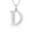 Colorname Misc: Initial: D, variant on Solid 14k White Gold 18 Inch Small Channel-set (A-Z) CZ Letter Name Personalized Monogram Initial Necklace (7mm X 14mm)