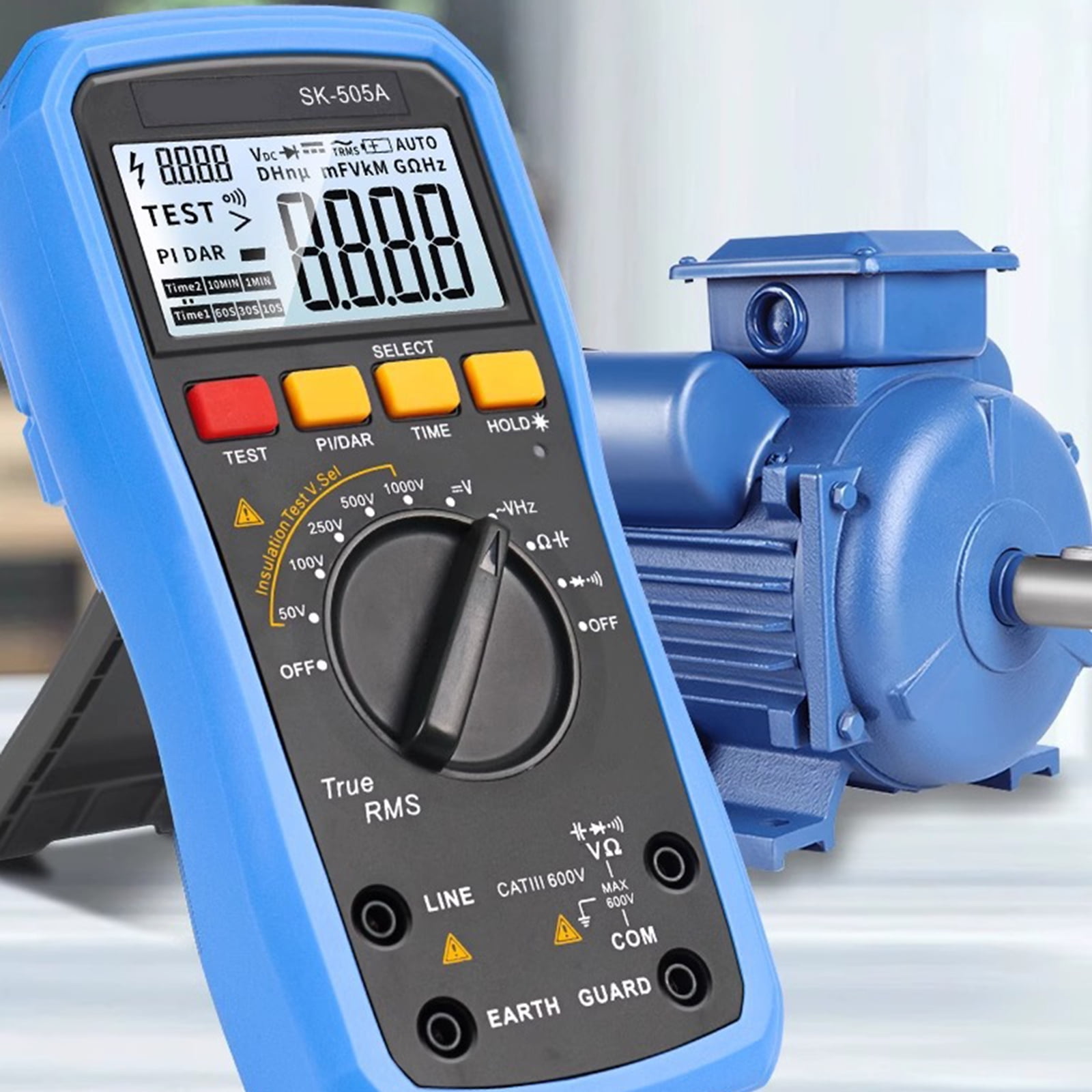 BIBABLYKE Insulation Resistance Tester 2000V Megohmmeter & Digital Multimeter ABS Resistor Meter for Voltages Measurement