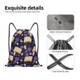 thumbnail image 4 of Xecao Lavender Flowers Pattern Sports Drawstring Backpack - String Swim Gym Bag with Wet Proof Pocket for Women&Men-Small, 4 of 6